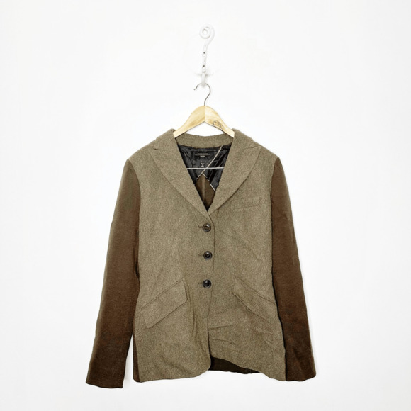 Weekend Max Mara Jackets & Blazers - Vtg 80s MAX MARA WEEKEND virgin Wool Blazer Brown Italy academia womens US 14